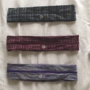 Three Lululemon headbands
